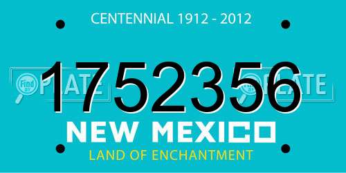 1752356 New Mexico License Plate