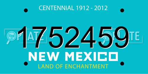 1752459 New Mexico License Plate