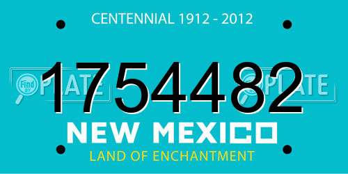 1754482 New Mexico License Plate