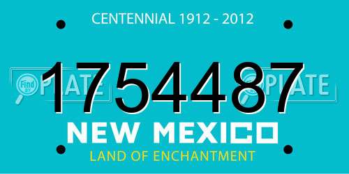 1754487 New Mexico License Plate
