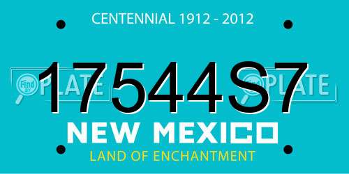 17544S7 New Mexico License Plate
