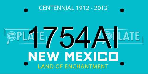 1754AI New Mexico License Plate
