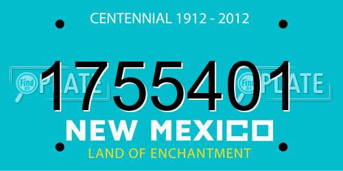 1755401 New Mexico License Plate