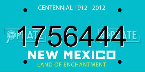 1756444 New Mexico License Plate