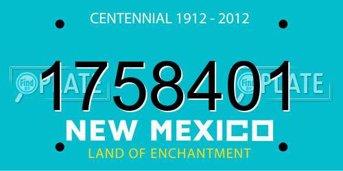 1758401 New Mexico License Plate
