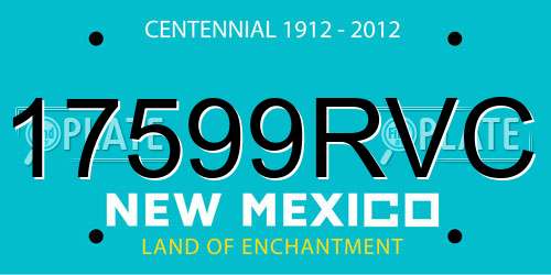 17599RVC New Mexico License Plate