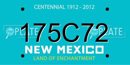 175C72 New Mexico License Plate