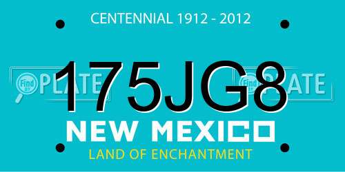 175JG8 New Mexico License Plate