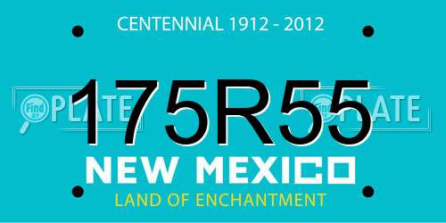 175R55 New Mexico License Plate