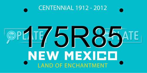 175R85 New Mexico License Plate