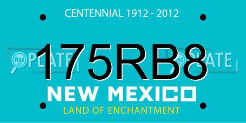 175RB8 New Mexico License Plate