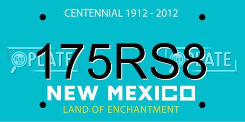 175RS8 New Mexico License Plate