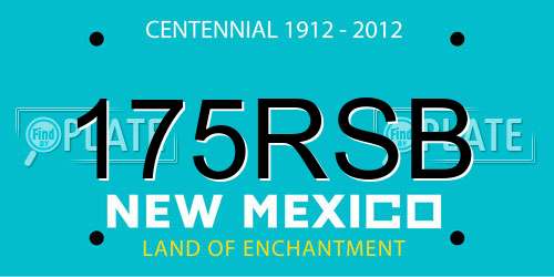 175RSB New Mexico License Plate