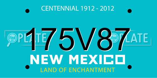 175V87 New Mexico License Plate