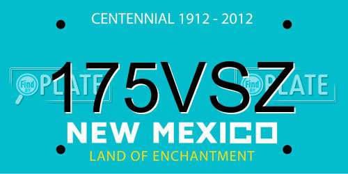 175VSZ New Mexico License Plate
