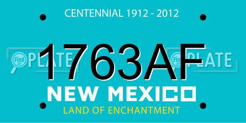 1763AF New Mexico License Plate