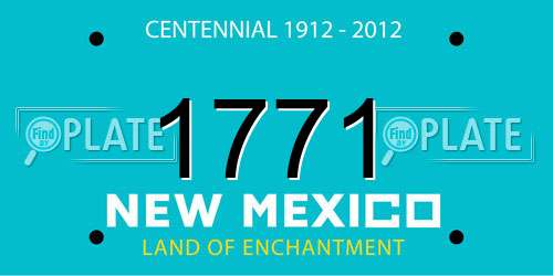 1771 New Mexico License Plate