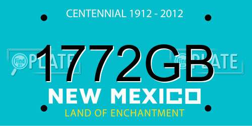 1772GB New Mexico License Plate