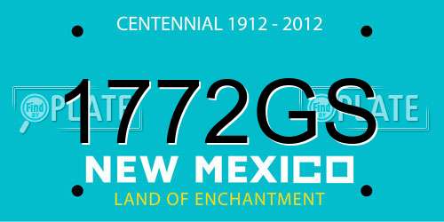 1772GS New Mexico License Plate