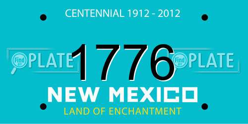 1776 New Mexico License Plate