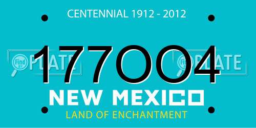 177OO4 New Mexico License Plate