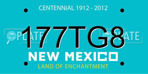 177TG8 New Mexico License Plate
