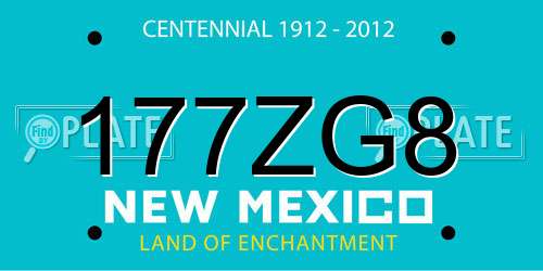 177ZG8 New Mexico License Plate