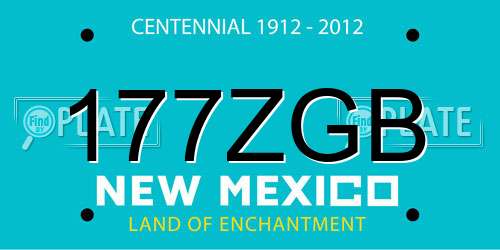 177ZGB New Mexico License Plate