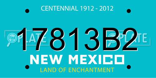 17813B2 New Mexico License Plate
