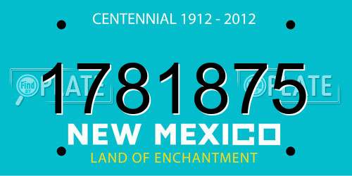 1781875 New Mexico License Plate