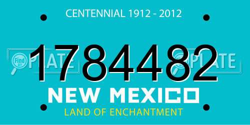 1784482 New Mexico License Plate