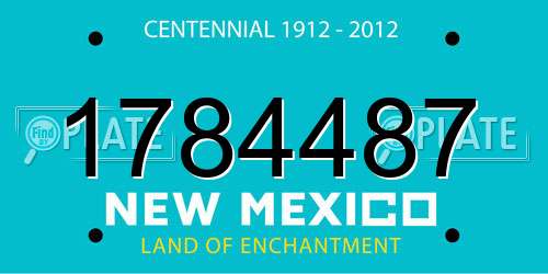 1784487 New Mexico License Plate