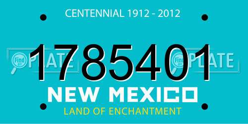 1785401 New Mexico License Plate