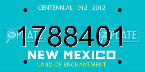 1788401 New Mexico License Plate