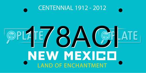 178ACI New Mexico License Plate