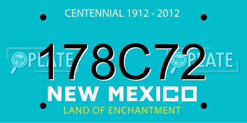 178C72 New Mexico License Plate