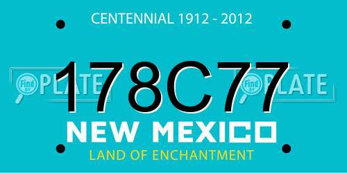 178C77 New Mexico License Plate