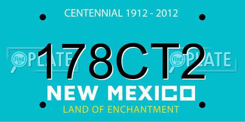 178CT2 New Mexico License Plate