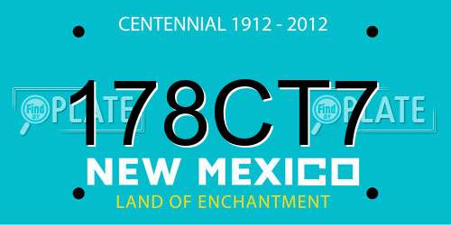 178CT7 New Mexico License Plate
