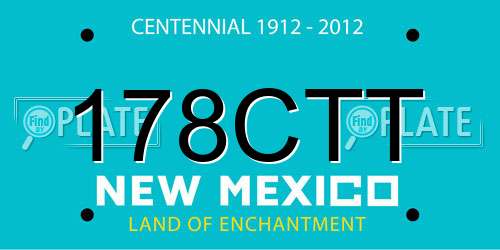 178CTT New Mexico License Plate
