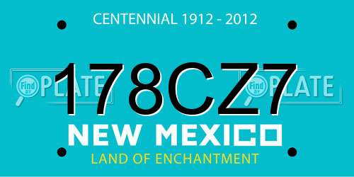 178CZ7 New Mexico License Plate