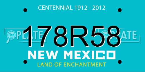 178R58 New Mexico License Plate
