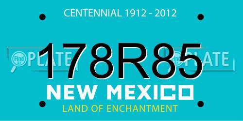 178R85 New Mexico License Plate