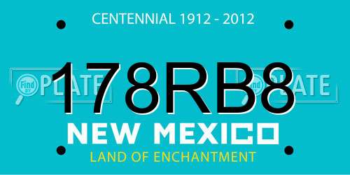 178RB8 New Mexico License Plate