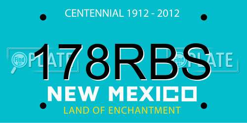 178RBS New Mexico License Plate