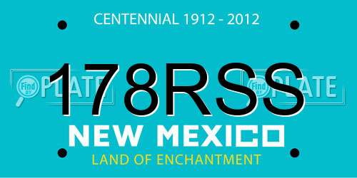 178RSS New Mexico License Plate