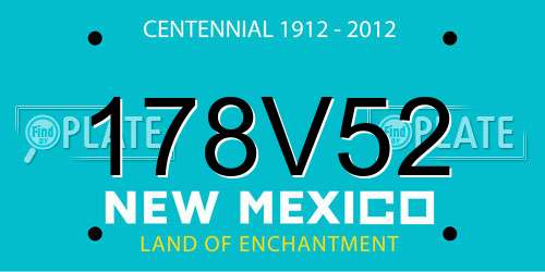 178V52 New Mexico License Plate