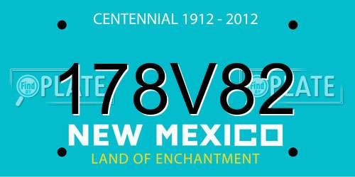178V82 New Mexico License Plate