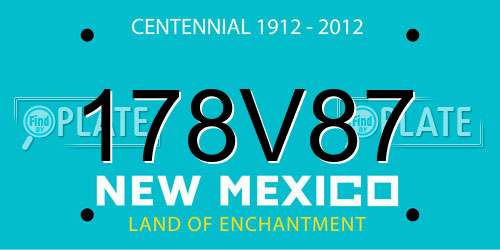 178V87 New Mexico License Plate