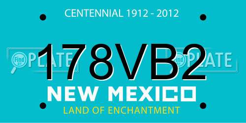 178VB2 New Mexico License Plate